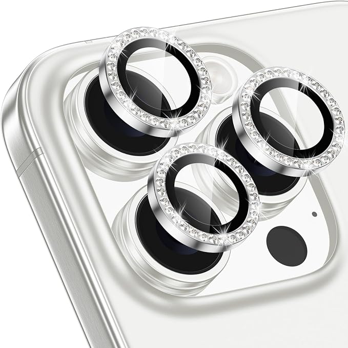 for iPhone 16 Pro/16 Pro Max Camera Lens Protector Bling Individual Metal by Xfilm