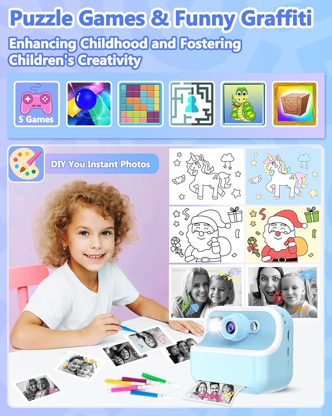 Kids Camera Instant Print, Christmas Birthday Gifts - Image 5