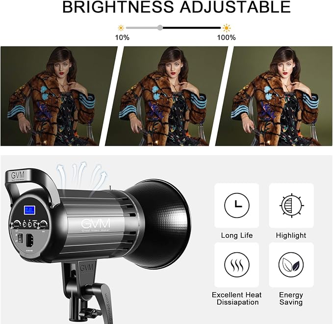 Bi-Color LED Video Light, GVM 100W Photography Lighting - Image 4