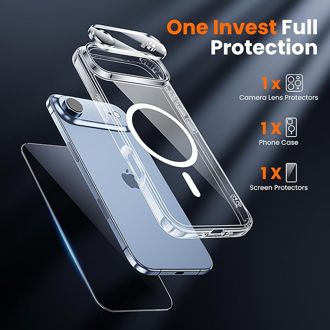 toushion 3 in 1 for iPhone Air Case Clear, Fits MagSafe, Not Yellowing - Image 2