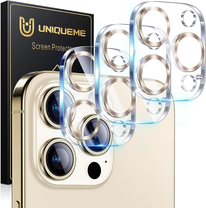 UniqueMe Compatible for 3 Pack iPhone 15 Pro/iPhone 15 Pro Max Camera Lens by UniqueMe