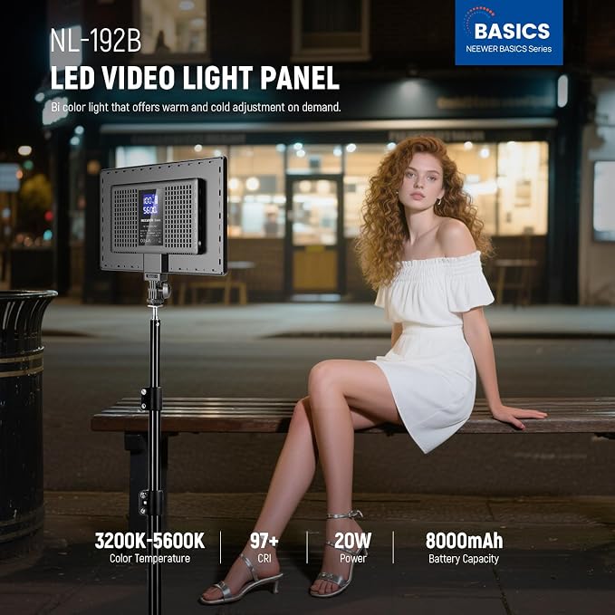 NEEWER Basics 13" LED Video Light Panel, 20W Ultra Thin Bi Color Dimmable DSLR - Image 3