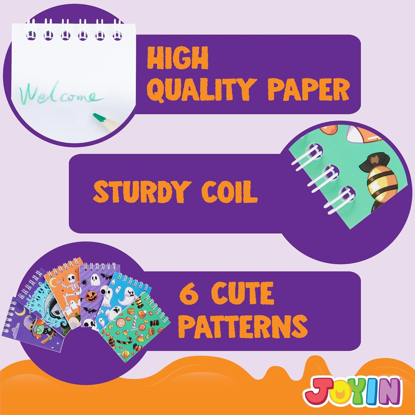 JOYIN 60 PCS Halloween Notepad Set (6 Designs), Halloween Spooky Notepads for Kids Boys Girls Home School Supplies, Classroom Party Favors, Trick or Treating, Goodies Bags Fillers, Non Candy Treats