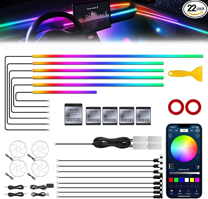 Dreamcolor Acrylic Interior Car LED Strip Light by MAODANER