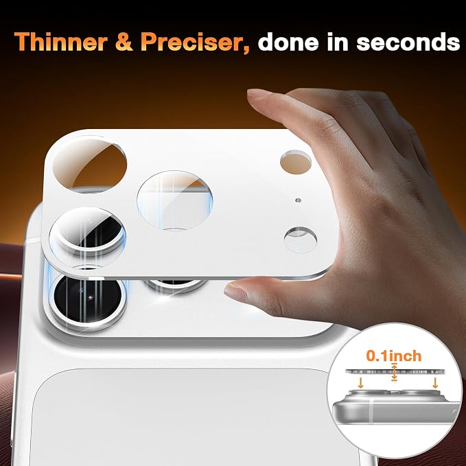 YWXTW [0 Bubbles for iPhone 17 Pro Max Camera Protector, Full Coverage Tempered - Image 6