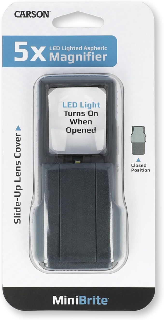 Carson MiniBrite LED Lighted Slide-Out Aspheric Magnifier - Image 2