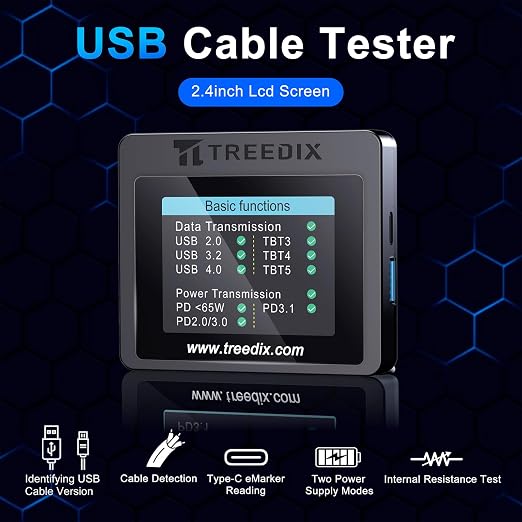 Treedix USB Cable Tester with 2.4" Color Screen - Image 2