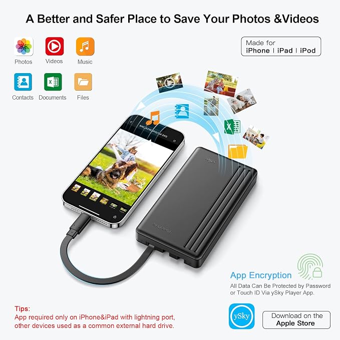 2TB External Hard Drive for iPhone & iPad, Windows Computer, USB C Android - Image 3