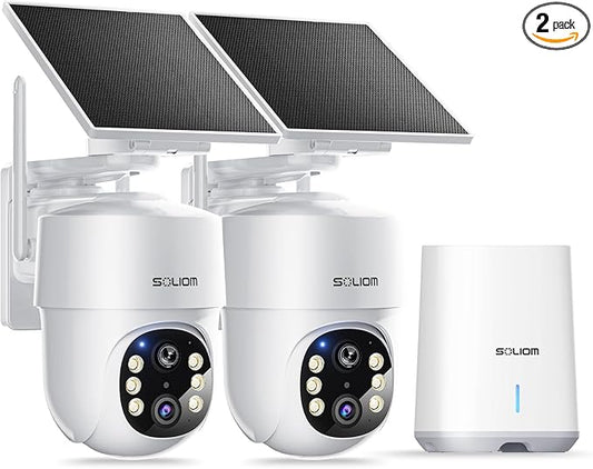 SOLIOM- 5MP Security Cameras Wireless Outdoor, No Subscription & Solar Powered by SOLIOM