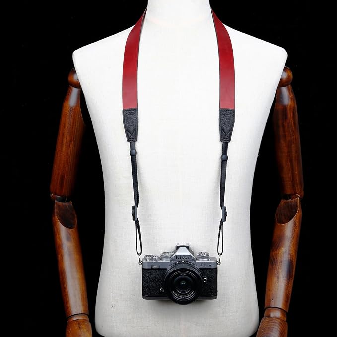 Crazy Horse Leather Camera Strap, Vintage Camera Strap, Adjustable Camera Neck - Image 3