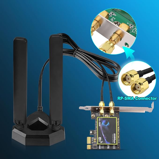 Eightwood WiFi 6E Tri-Band Antenna 6GHz 5GHz 2.4GHz Gaming WiFi Antenna - Image 5