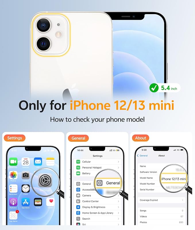 FNTCASE for iPhone 13 Mini Case: for iPhone 12 Mini Case Translucent Matte - Image 2