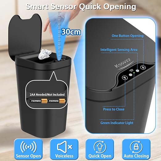 2 Pack Automatic Small Bathroom Trash Can - Image 4