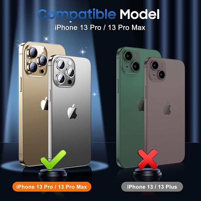 UniqueMe 3 Packs Compatible for iPhone 13 Pro Max/iPhone 13 Pro Camera Lens - Image 7