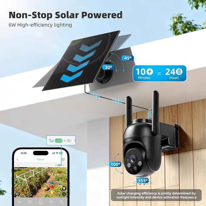 4G LTE Cellular Security Cameras Solar Powered No WiFi Security Camera Outdoor - Image 3