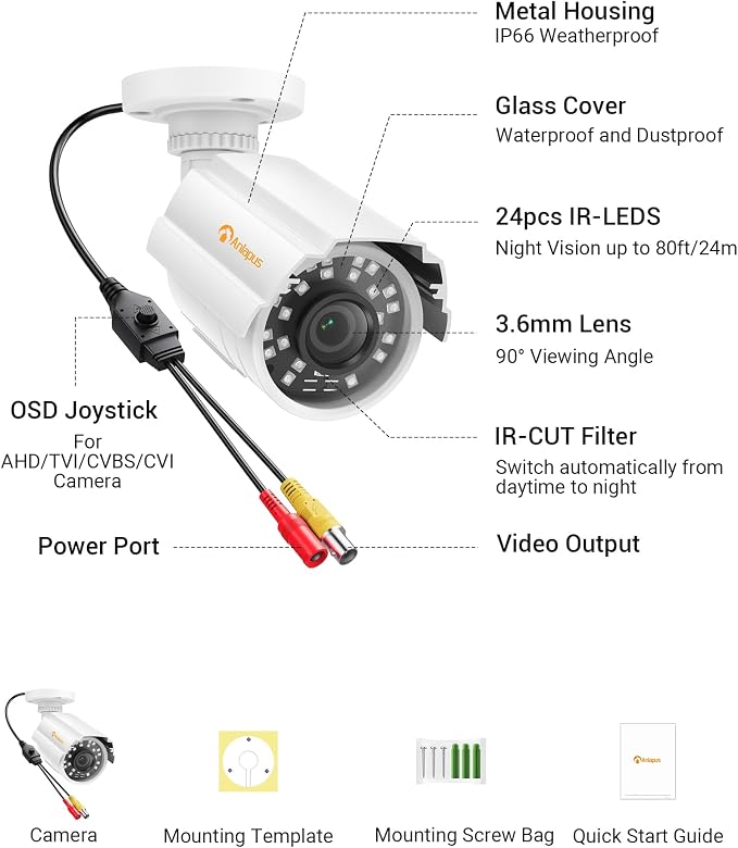Anlapus 1080P HD Hybrid 4-in-1 Security Camera Outdoor, Night Vision, IP66 - Image 9