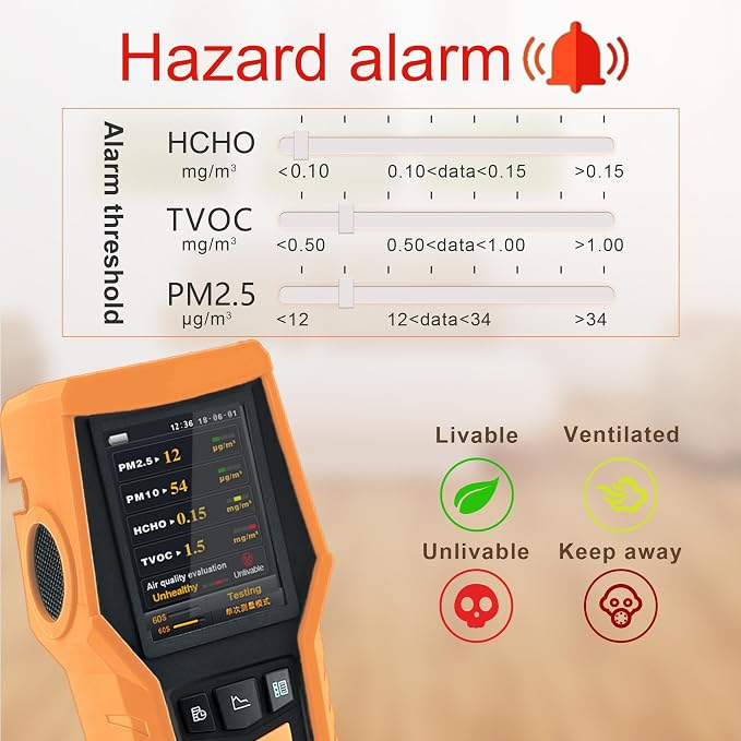 Smart Air Quality Meter Indoor 11-in-1 Air Monitor PM1.0 PM2.5 PM10 Dust TVOC - Image 5