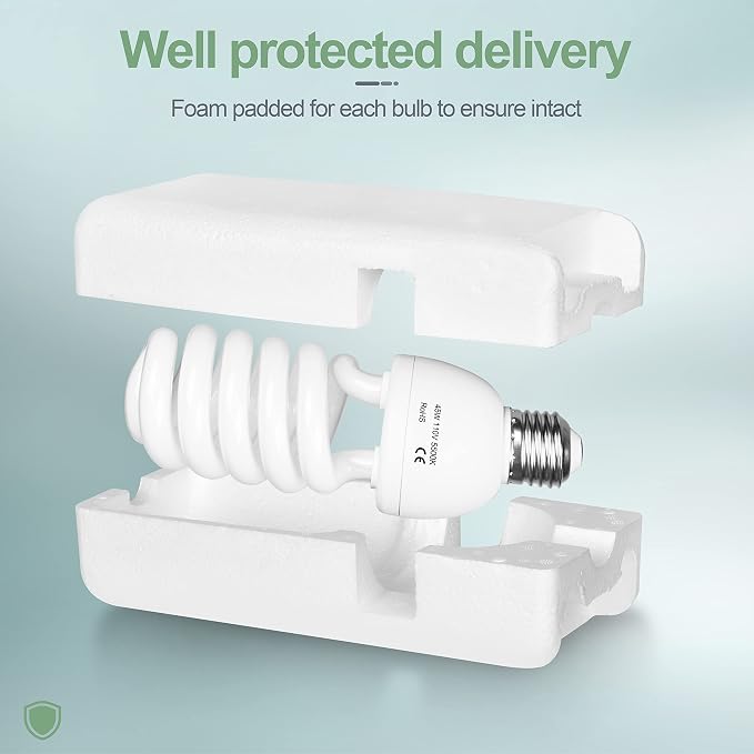 EMART Full Spectrum Light Bulb, 4 x 45W 5500K Spiral CFL Daylight - Image 6