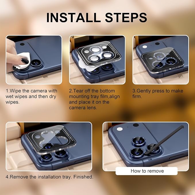 Misea Compatible for iPhone 17 Pro/iPhone 17 Pro Max Camera Lens Protector - Image 7