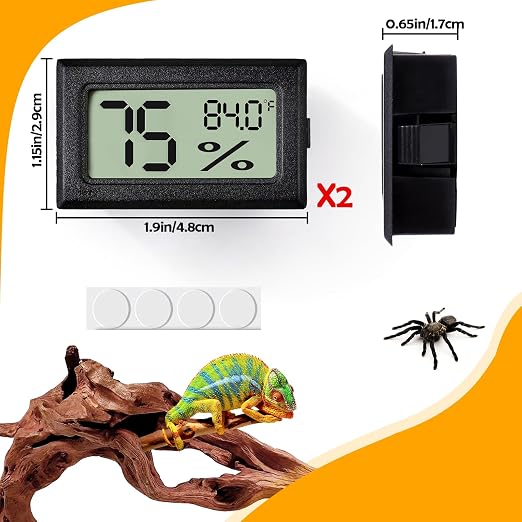 2 PCS Rectangle Reptile Thermometer and Humidity Gauge - Image 7