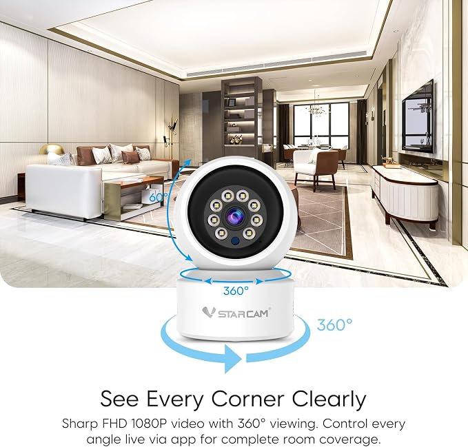 VSTARCAM WiFi Camera Indoor Wireless, 1080P - Image 3