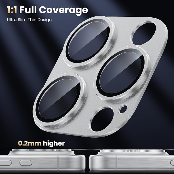 WSKEN for iPhone 16 Pro/iPhone 16 Pro Max Camera Lens Protector, Metal Aluminum - Image 4