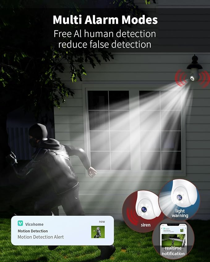 Armorcope 2K Light Bulb Security Camera, 360° Motion Tracking 2.4Ghz WiFi - Image 6