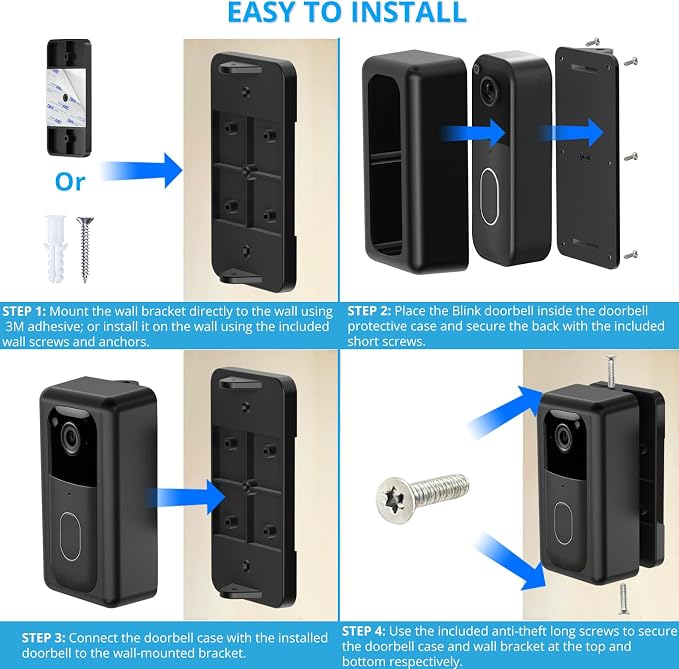 No Drill Doorbell Mount for Blink 2nd Gen Video Doorbell Camera | 30°Left/Right - Image 9
