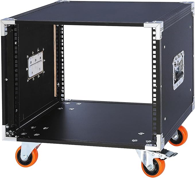 Movable AV Gear Rack 8U 19in Mobile Floor Standing Network Device Storage by WikrOck