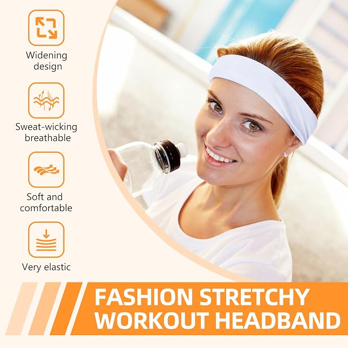 8PCS Summer-Exclusive Non Slip Sports Elastic Soft Running Fashion Headbands - Image 5