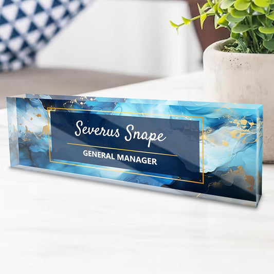 Personalized Name Plate for Desk, Custom Acrylic Desktop Accessories Office Decor for Women Men, Offices Gift for Coworkers Boss Teacher, Employee Appreciation Gifts