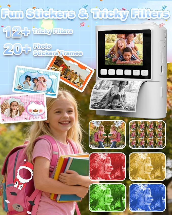 Instant Print Camera for Kids, 1080P Instant Digital Print Cameras for Toddler - Image 5
