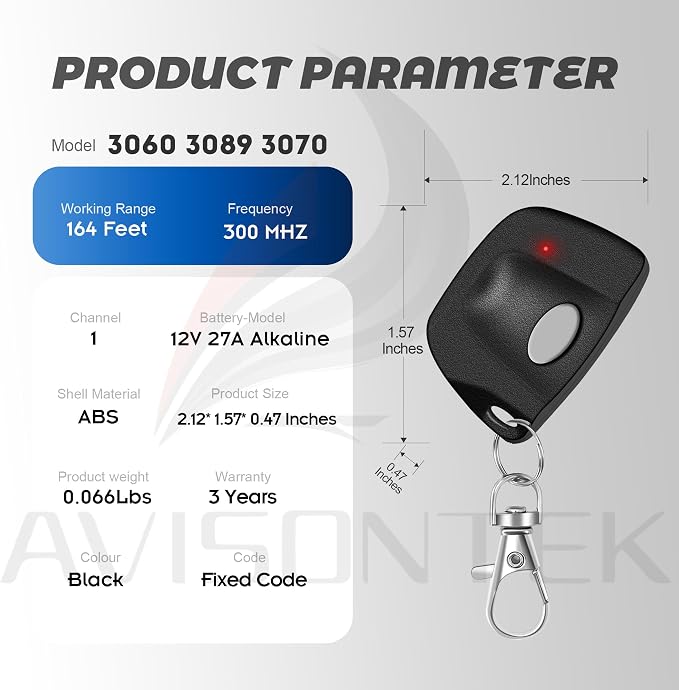 Avisontek 2-Pack for MultiCode Gate Opener Remote 3089 308911 - Image 7