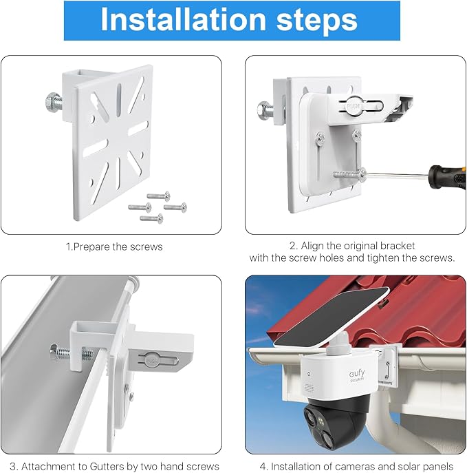 Gutter Mount for eufy Security Solocam S340 Solar Security Camera - Image 5