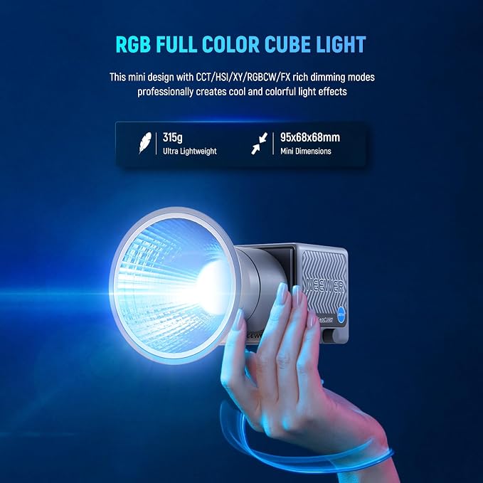 NEEWER HS60C Pro 60W Portable RGB LED Video Light, APP DMX/Panel Control/Custom - Image 2