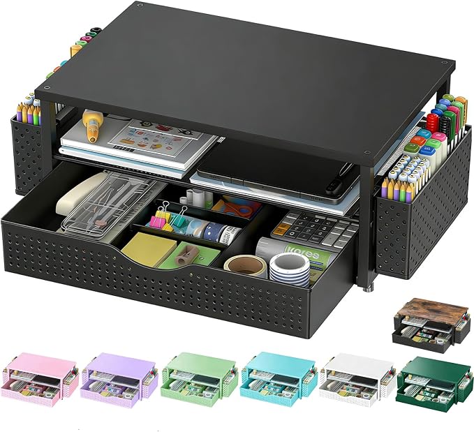 Spacrea Desk Organizer and Accessories, Computer Monitor Stand Riser by Spacrea