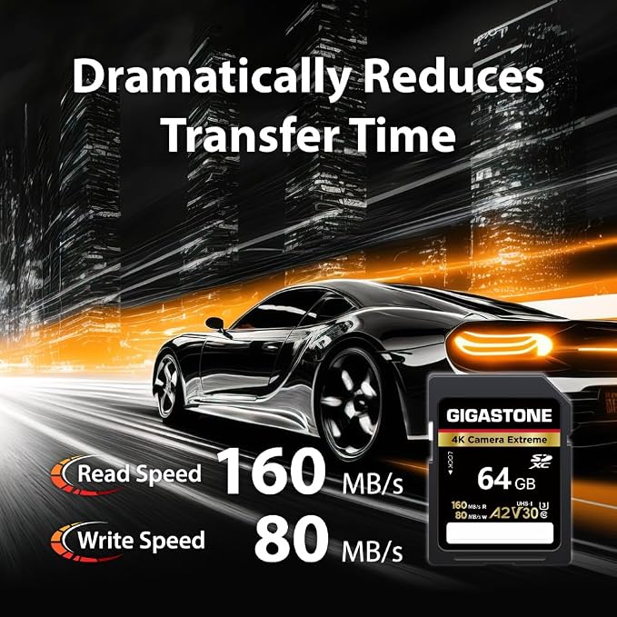 【5-Years Data Recovery】 GIGASTONE 64GB SD Card 2-Pack, 4K Camera Extreme - Image 2