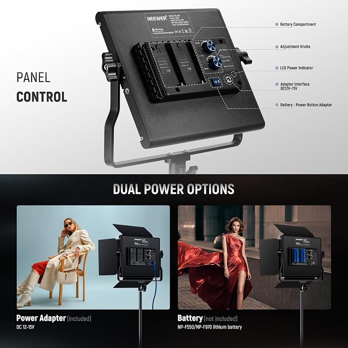 NEEWER Bi Color LED Studio Light - Image 7