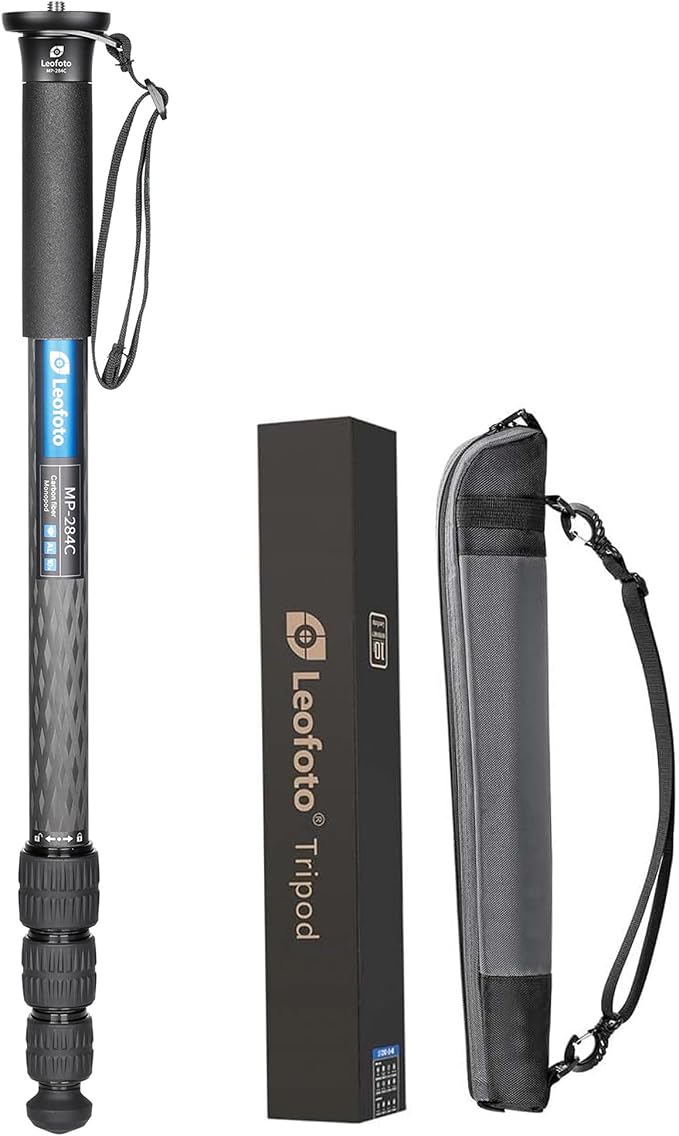 Leofoto MP-284C 65" 4-Section Carbon Fiber Portable Monopod, Lightweight by TAKINGITFURTHER-LEOFOTO