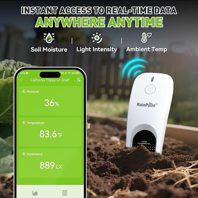 RainPoint 3-in-1 APP Remote Monitoring WiFi Soil Meter - Image 2