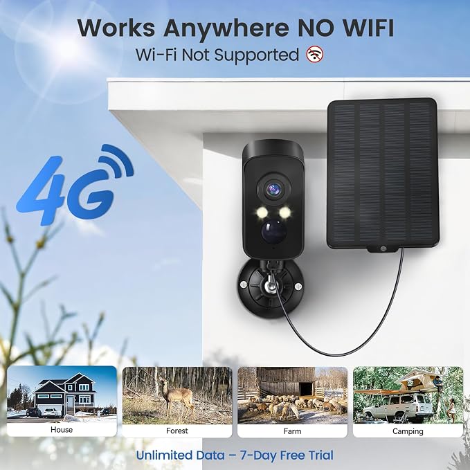 4G LTE Cellular Security Camera Wireless Outdoor, No WiFi Needed, 300° Pan - Image 3