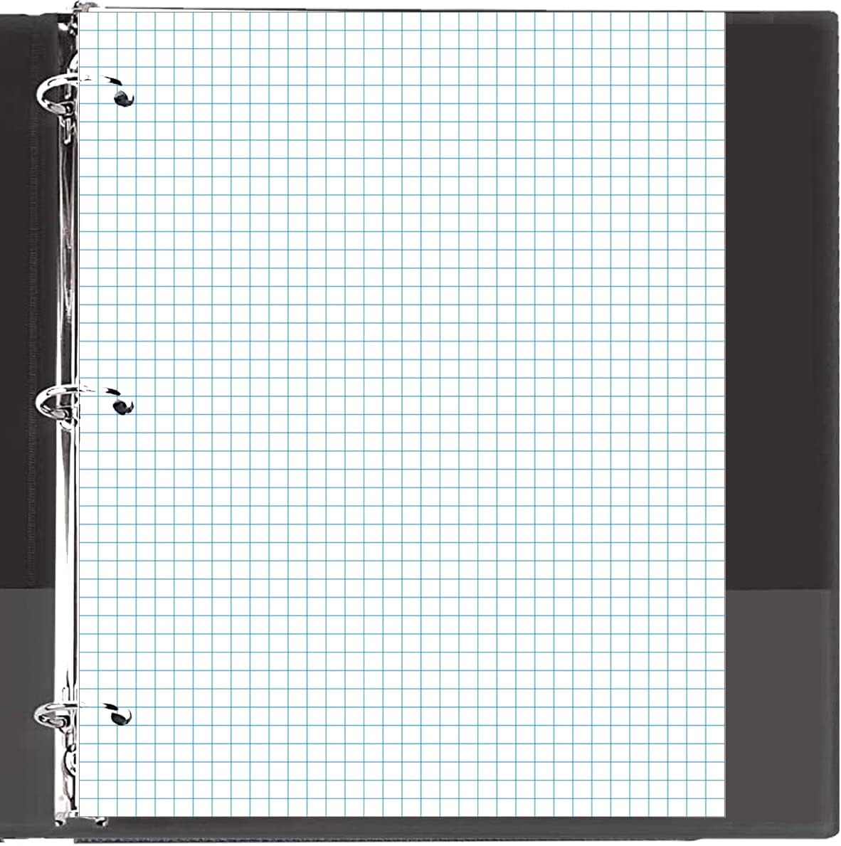 A4 Grid Filler Paper - 3 Hole Graph Paper, Letter Size 100Sheets / 200Pages Loose-Leaf Paper, 100gsm White Paper, 8.5'' x 11''