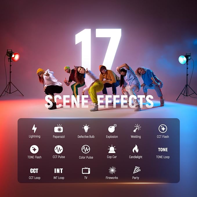 NEEWER 130W RGB LED Video Light APP/2.4G Control 17 Effects, 2500-7500K - Image 5