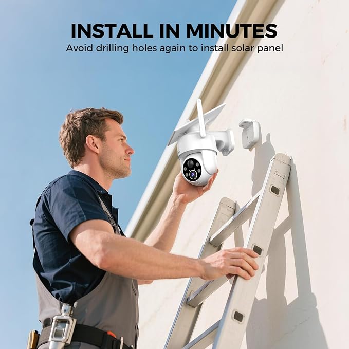 LITYMOL 2K 360° View Security Cameras Wireless Outdoor, Solar Cameras - Image 2