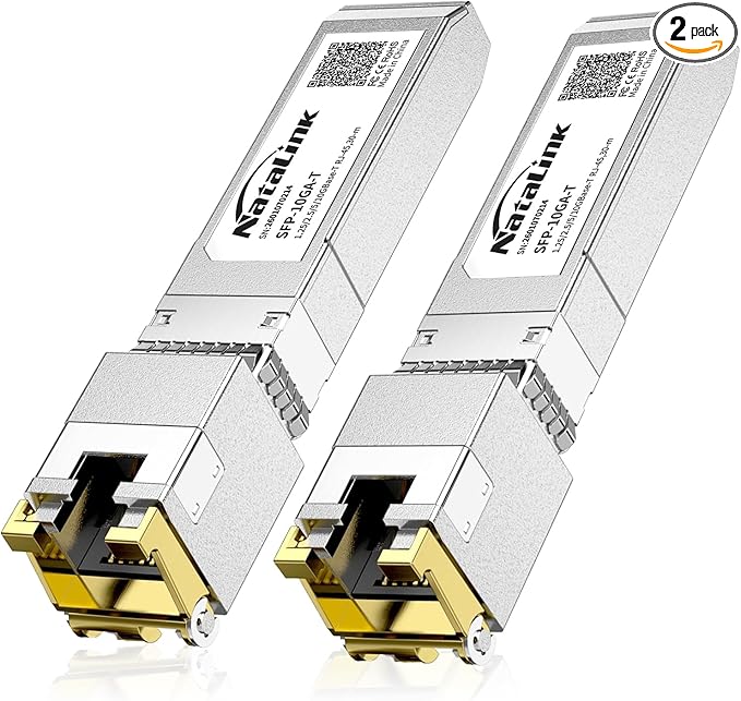 2-Pack 10G SFP+ to RJ45 Transceiver, Auto-Negotiation Copper SFP to Ethernet by Unknown