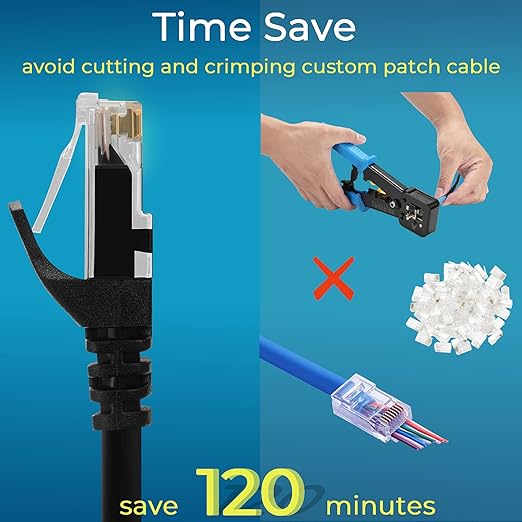 Rapink Patch Cables Cat6 0.5ft, Ethernet Patch Cable 10G, Cat 6 Patch Cable - Image 3