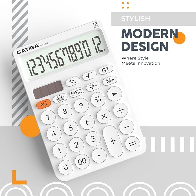 CATIGA 12 Digit Desktop Calculator Basic Desk Calculator - Image 6