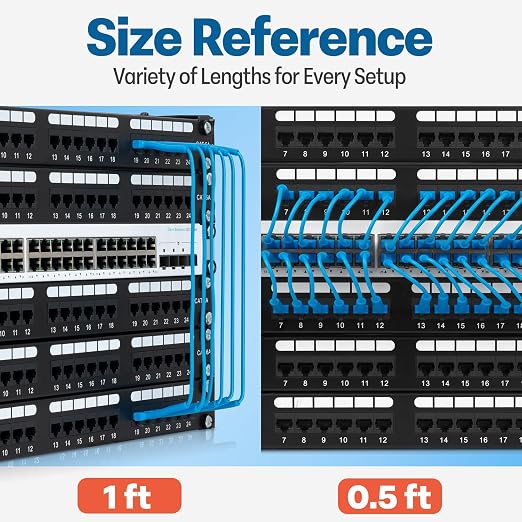 Everest Ultra Slim Cat6a Ethernet Patch Cables 2ft Blue - Image 7