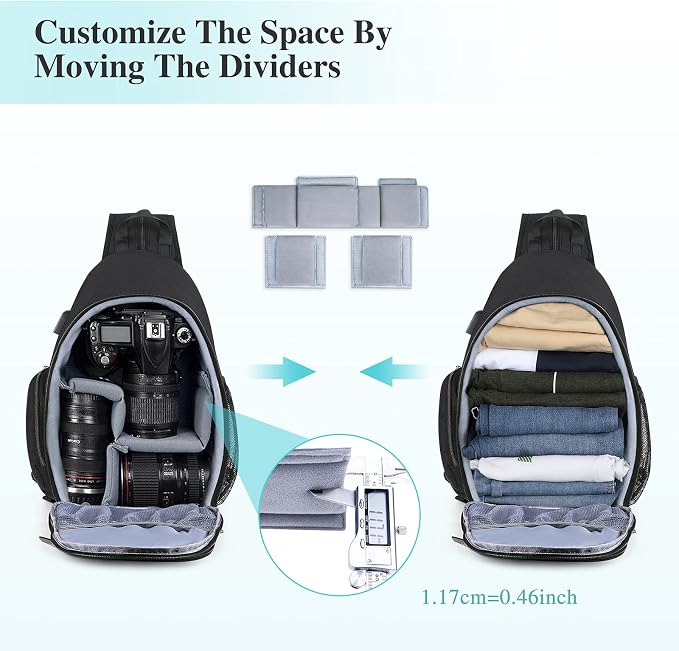 BAIGIO Camera Sling Bag Small Camera Backpack - Image 5
