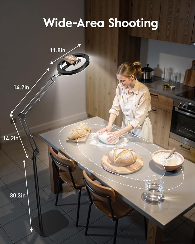 LUXSURE Tripod for iPhone with Light, Adjustable Ring Light with Stand and - Image 2